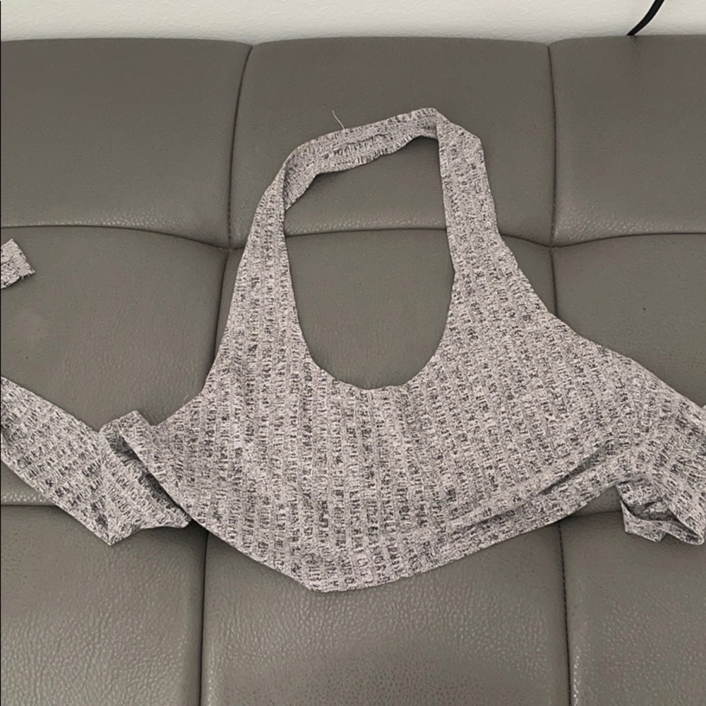 SHEIN tie halter crop